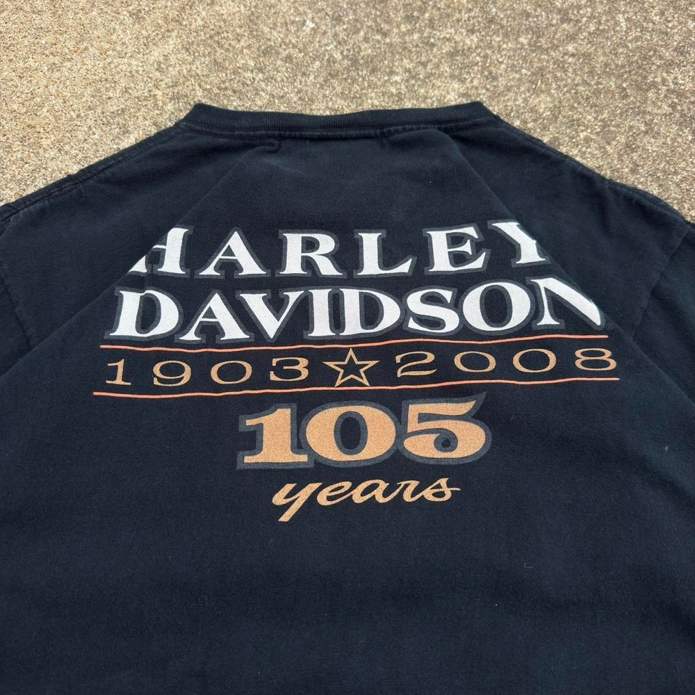 Vintage 2000s Harley Davidson 105th Anniversary Graphic Tee Black Large (f4)